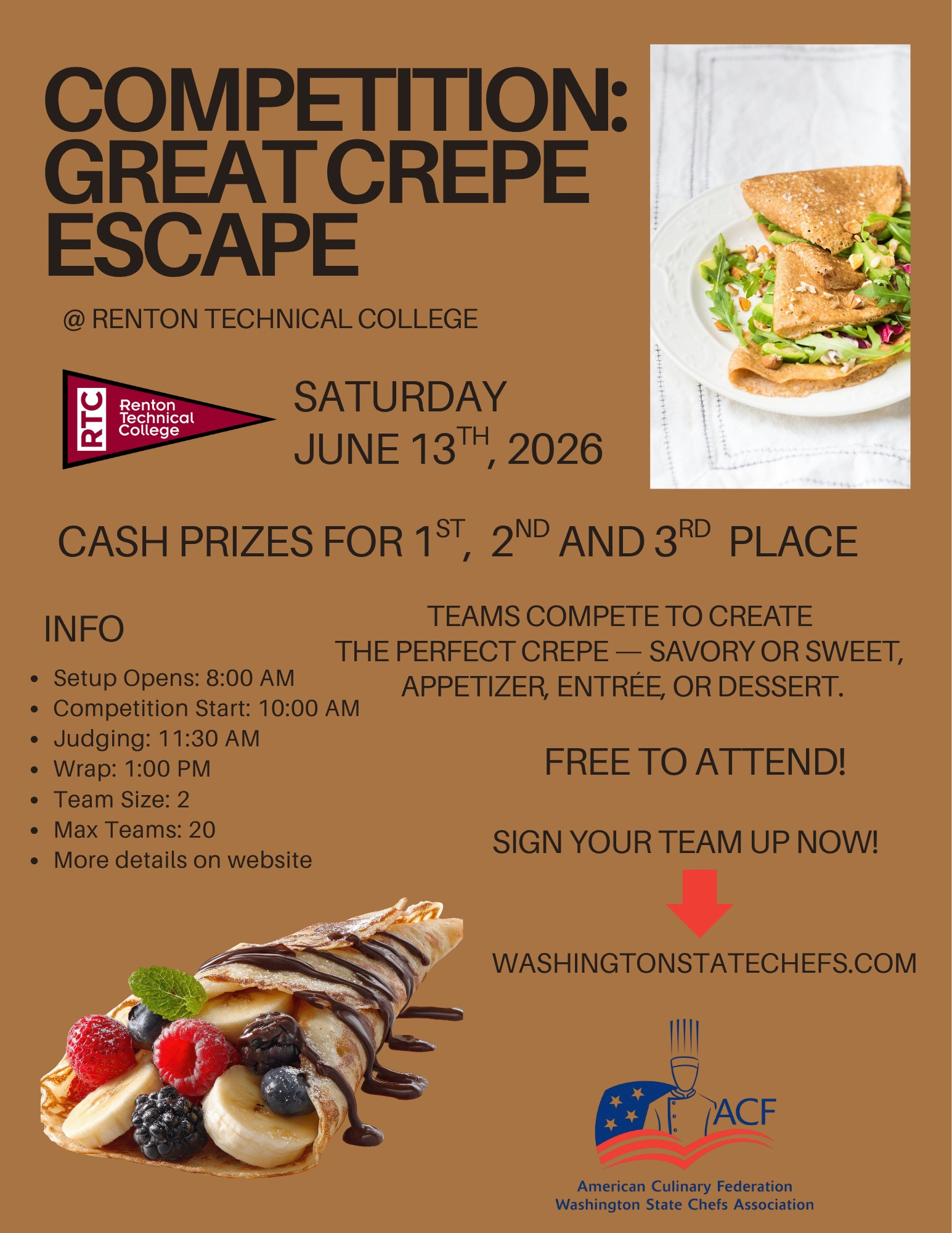 The First Annual Great Crepe Escape - Event Flyer